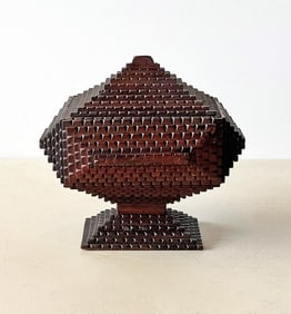 Tramp art pedestal box