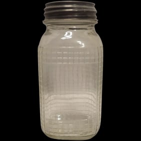 Hoosier Waffle Glass Pantry Storage Jar-Blank for Label