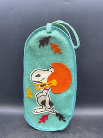 Vintage Snoopy Shoe Tote Peanuts Canvas Bag 1970's Charlie Brown Rare