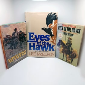 Elmer Kelton Writing as Lee McElroy set of 1st editions Eyes of the Hawk & Long Way to Texas