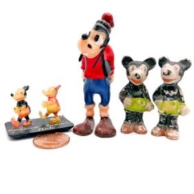 Vintage Disney Mickey, Minnie and Pluto Miniatures circa 1930's