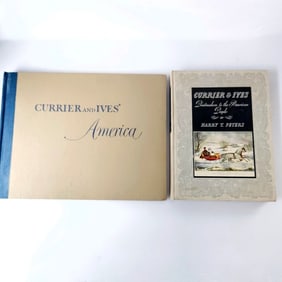 Currier & Ives Book set of 2 Hard Cover