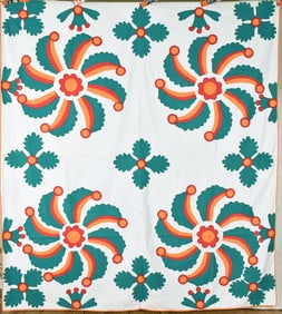 30's Princess Feather Applique Quilt