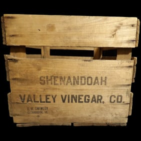 Antique Shenandoah Valley Vinegar, Co. Wood Crate O.M. Swimley Clearbrook Va.