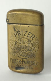 Antique advertising brass match safe Reading, PA