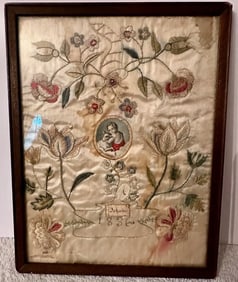 Small Needlework on Silk Dated 1836