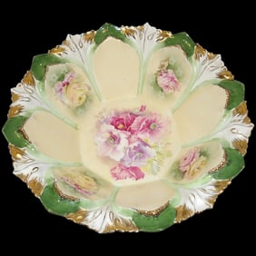 Antique RS Prussia Red Mark Large Bowl with Roses