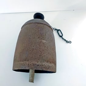 12” Handcrafted Metal Camel Ox Cow Iron Bell with Wood Clapper