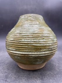Art Pottery Vase Green Hues