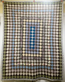 HANDMADE PATCHWORK Diamond Pattern QUILT double sided