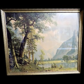 Vintage Chromolithograph Framed Albert Bierstadt Yosemite Valley
