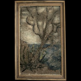 Vintage 20th century high relief original oil painting