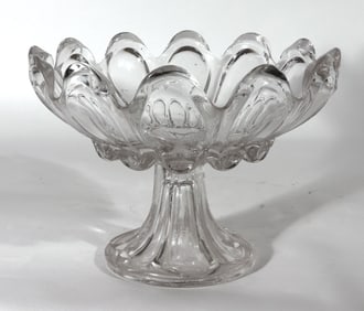 American Sandwich Glass Lobed Compote Mid-19th Century