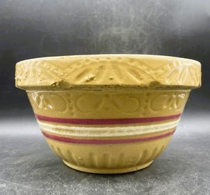 Antique Yellow Ware Mixing Bowl with Bands