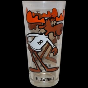 Vintage 1970's Bullwinkle the Moose Pepsi Collector Series Glass Tumbler