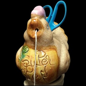 Vallauris Pottery Super Chef Chicken String Dispenser- Made in France