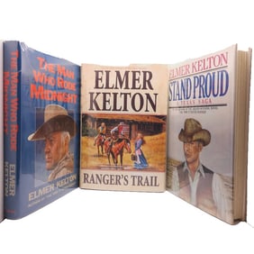 Set of 3 Elmer Kelton 1st Edition Novels Hardcover DJ One SIGNED