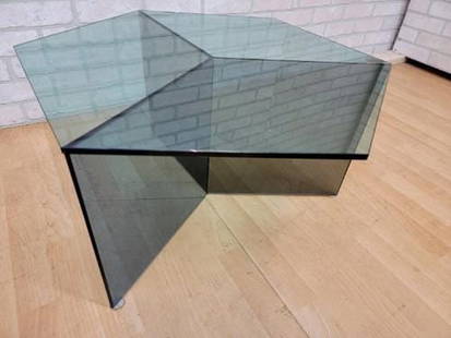 Modern Danish Hexagon Glass Coffee Table by Ida Linea Hildebrand for Friends & Founders: Vintage from before 2000 Depth: 28 inches Height: 14 inches Width: 28 inches Modern Danish Hexagon Glass Coffee Table by Ida Linea Hildebrand for Friends & Founders The design evolved from a fasci