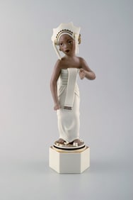 Arno Malinowski for Royal Copenhagen, number 12238. Bali girl. Very rare porcelain figurine in
