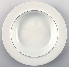 Soup plates soup / pasta / porridge / yoghurt. Aluminia blue line, earthenware. Blue line designed