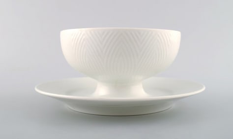 Royal Copenhagen Axel Salto service, White. Gravy boat.