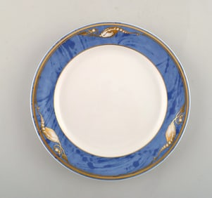 Royal Copenhagen. "Magnolia" plate. Six pieces in stock. Late 20th century.