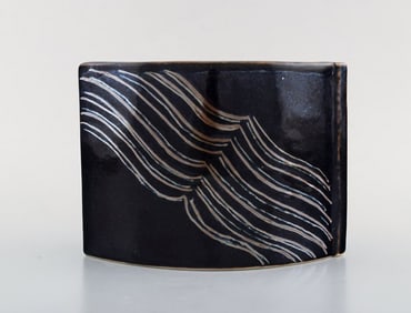 Eva Stæhr-Nielsen for Royal Copenhagen. Vase in glazed ceramics. Beautiful glaze in brown