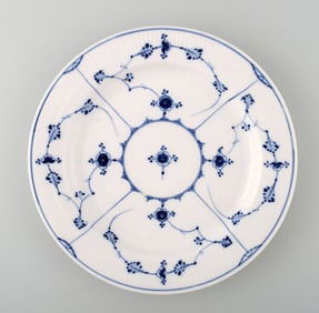 Rare and antique Royal Copenhagen Blue fluted large round platter. Early 19 c.
