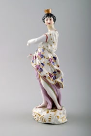 Antique French Samson porcelain figurine, mid / late 19 c. Overglaze.