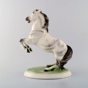 Keramos, Vienna. Rearing horse, Figure porcelain. Beautiful figure, ca, 1940.