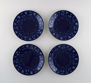 Christina Campbell for Rörstrand / Rørstrand. A set of 4 AGDA porcelain plates. 1960's.
