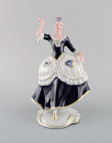 Royal Dux. Dancing woman in porcelain. 1940's.