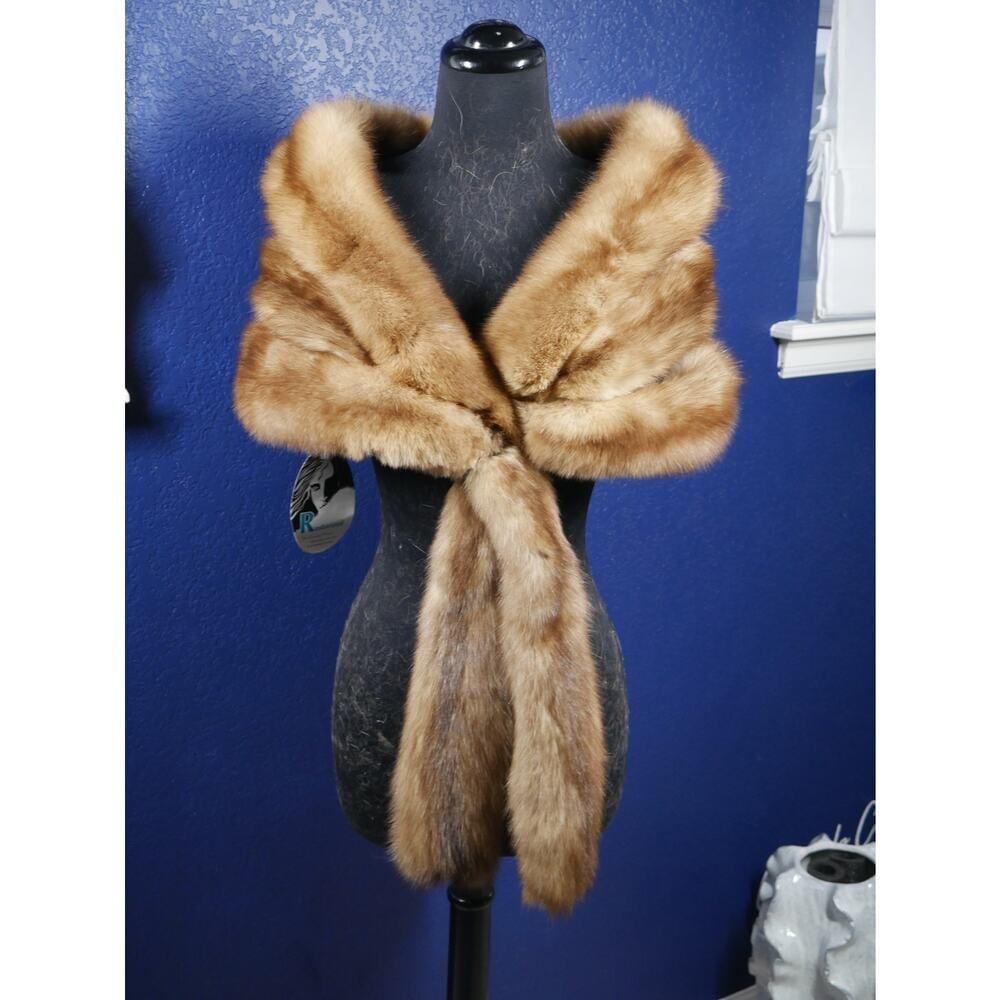 Gorgeous 6' Golden Russian Sable Fur Stole Wrap Coat Jacket (1 of 4)