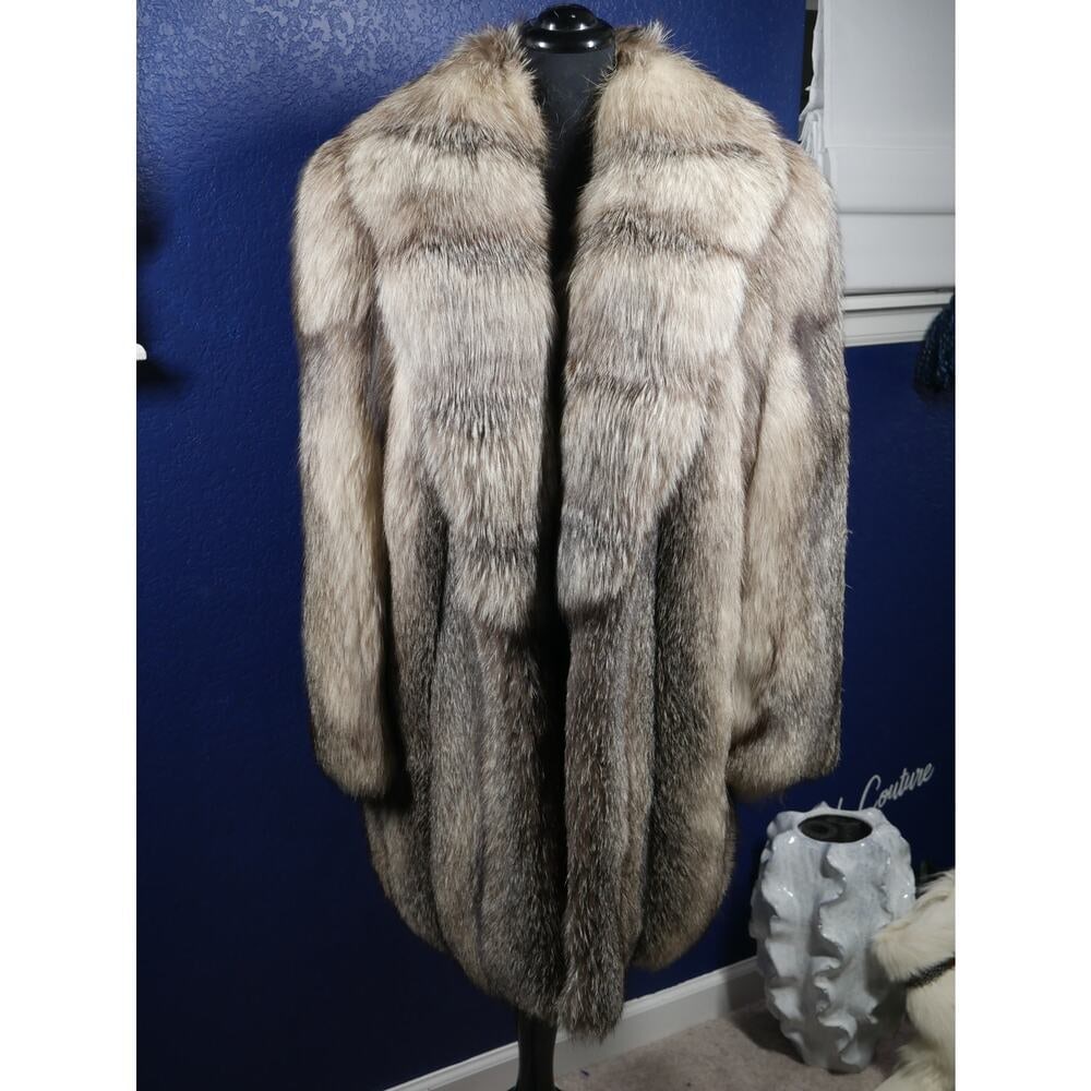 Stunning Indigo Fox Fur Stroller Coat Jacket (1 of 5)