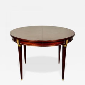 Louis XVI Style Bronze Mounted Center or Dining Table, Plum Pudding Veneer