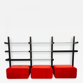 Pace Collection "Obra" Wall Unit Janet Schwietzer, Three Section Illuminated