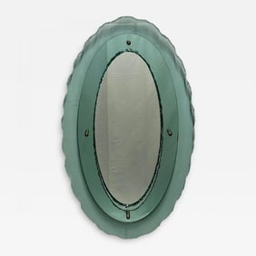 Italian Mid-Century Modern Fontana Arte Oval Glass Mirror or Plateau or Tray