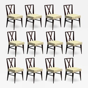 Tommi Parzinger Attrib., Mid-Century Modern, Twelve Dining Chairs, 1960s