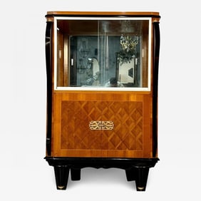 French Art Deco Marquetry Vitrine / Cabinet, Buffet, Jewelers Cabinet,