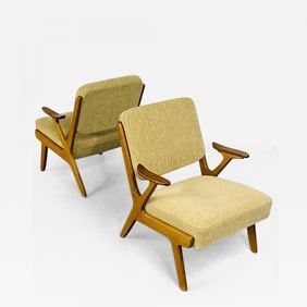 Pair of Mid-Century Modern Easy / Lounge / Arm Chairs, Sweden, 1960s, S. Makaryd