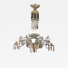 Monumental 19th Century Crystal & Lalique Style Neoclassical Chandelier