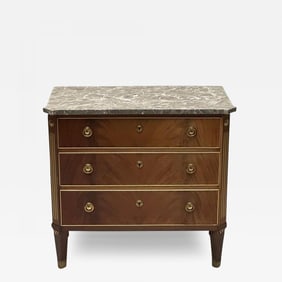 Gustavian, Louis XVI Style, Commode, Marble, Brass, Sweden, 1960s