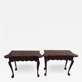 Period 1820s Irish Card / Tea Tables Solid Mahogany with Later Carvings