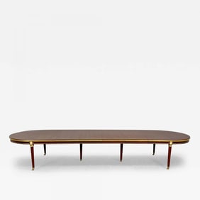 Monumental Louis XVI Hollywood Regency Dining Table, 15 Feet, Bronze Mounted