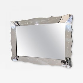 Art Deco Styled over the Mantle or Wall Mirror, Shadowbox Frame