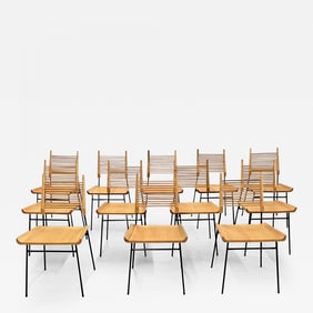 Set of 12 Mid-Century Modern Paul McCobb Side / Dining Chairs, 'Shovel' Chairs