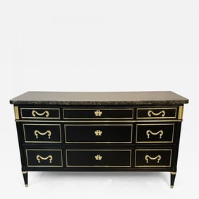 French Hollywood Regency Chest or Commode by Maison Jansen, Bronze, Marble