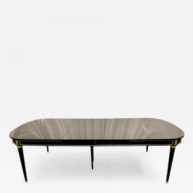 Hollywood Regency Dining Table, Maison Jansen, Louis XVI Style, Ebony, Bronze Mt