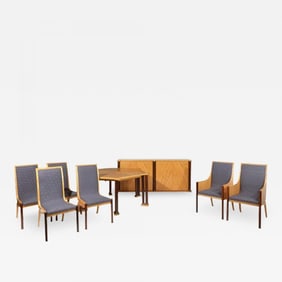 Vladimir Kagan Dining Room Set, Table, Chairs, Sideboard, Labeled, Copeland