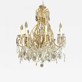 James Moder Crystal Venetian Style Chandelier.
